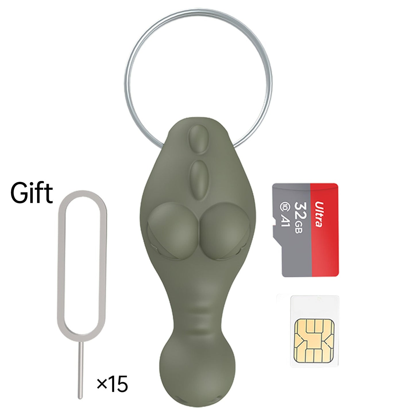 15 Pack SIM Card Tray Eject Pin Removal Tools Needles Opener - SIM Tray Ejector Crocodile Case Protector with Detachable Keychain Charm,Suitable for All iPhone,Samsung and Other Smart Phones - SIKAI CASE