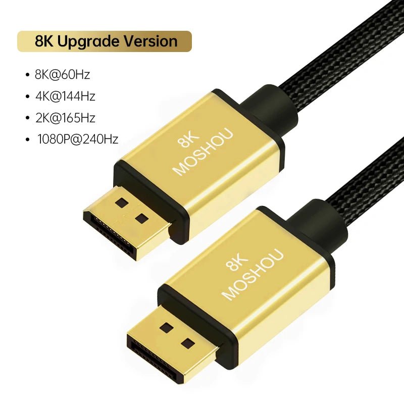 2022 New DP 1.4 Cables Displayport to DP to mini DP Support 8K 60Hz 4K 144Hz/120Hz 2K 165Hz 32.4Gbps HDR video cable - SIKAI CASE