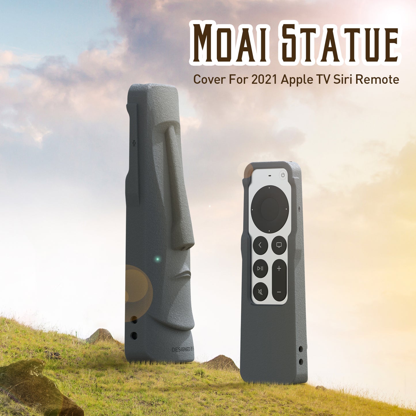 SikaiCase MOAI Statue Silicone Remote Cover for Apple TV Siri Remote