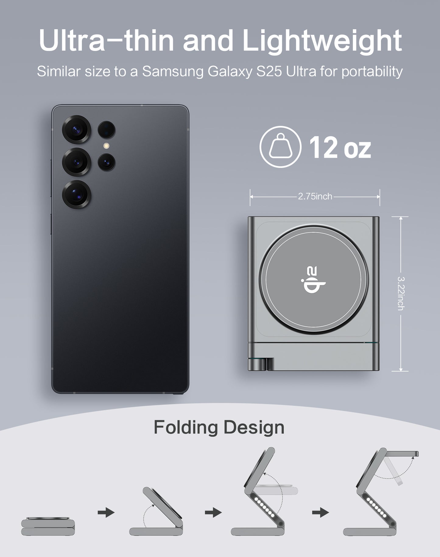 4 in 1Wireless Charger for Samsung Wireless Charging Station for Samsung Galaxy S25 S24 Ultra/S23 Ultra/S22/S21/Note 20/Z Flip 6/Fold 6, Charger for Samsung Galaxy Watch Ultra/7/6/5, Galaxy Buds 2/2 Pro