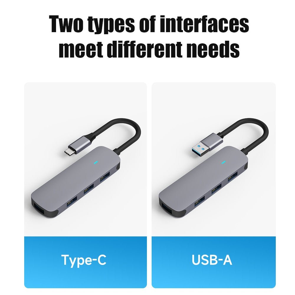 4 Port USB 3.0 Hub OTG Adapter 5Gpbs High Speed USB 3.0 2.0 Splitter - SIKAI CASE