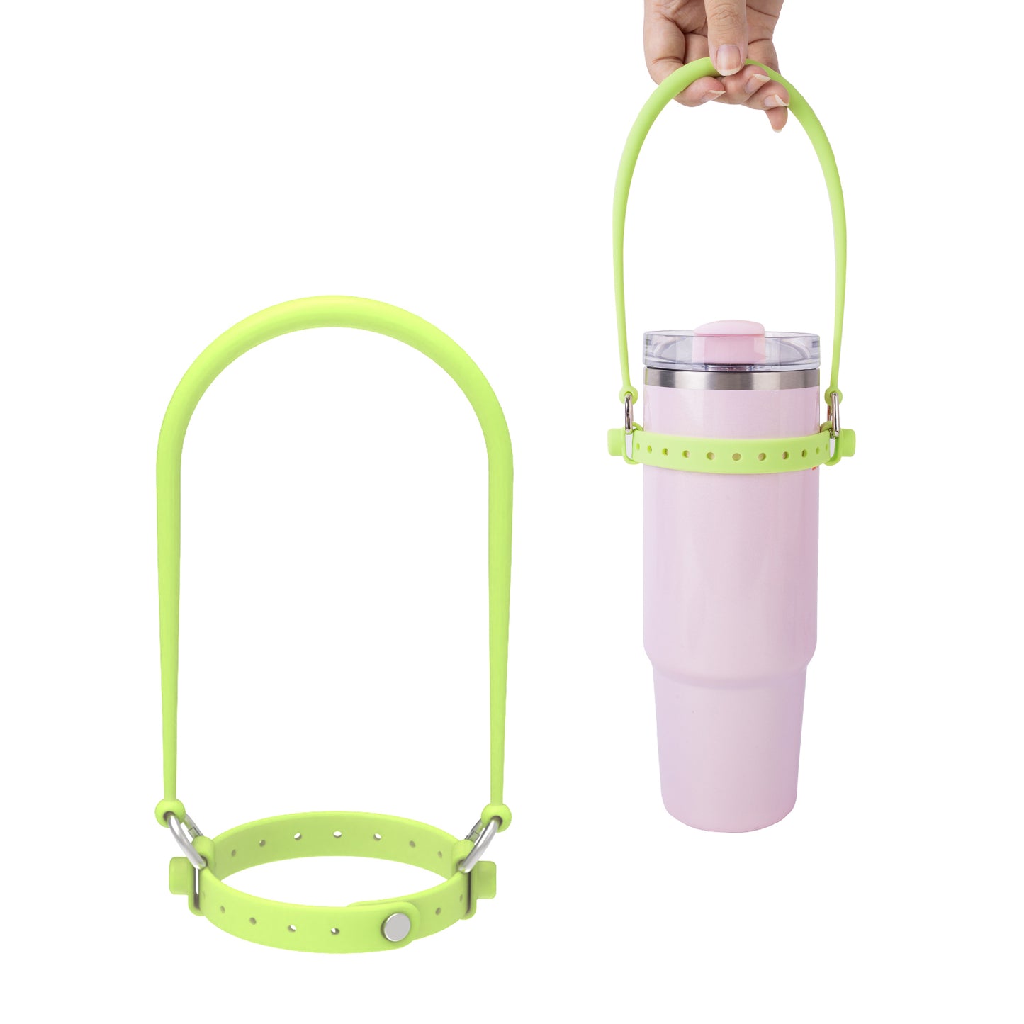 Silicone bottle handle size and adjustable strap details