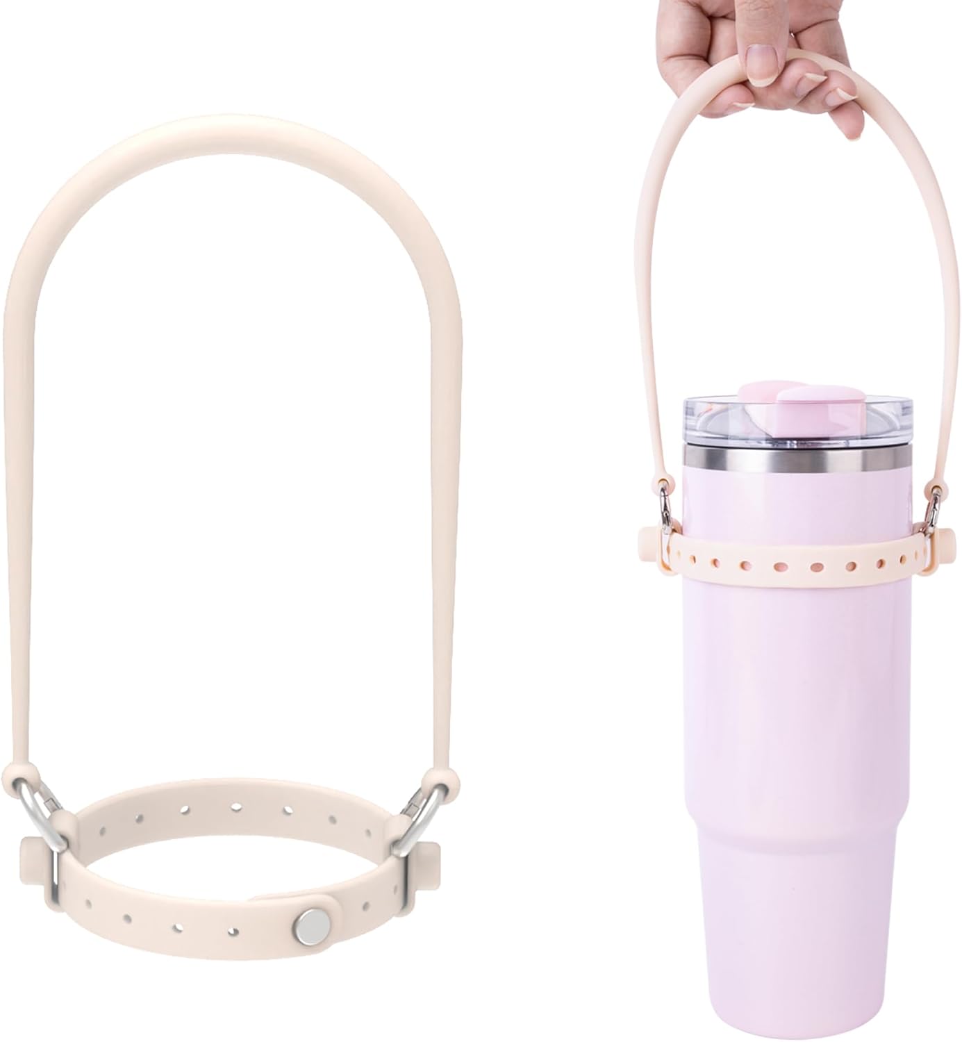 SIKAI CASE Water Bottle Handle, Silicone Water Bottle Accessories Compatible with Owala, Stanley Cups, Hydro Flask and Most 8-40oz Bottles, Lanyards with Croc Charms Hole for DIY Fun