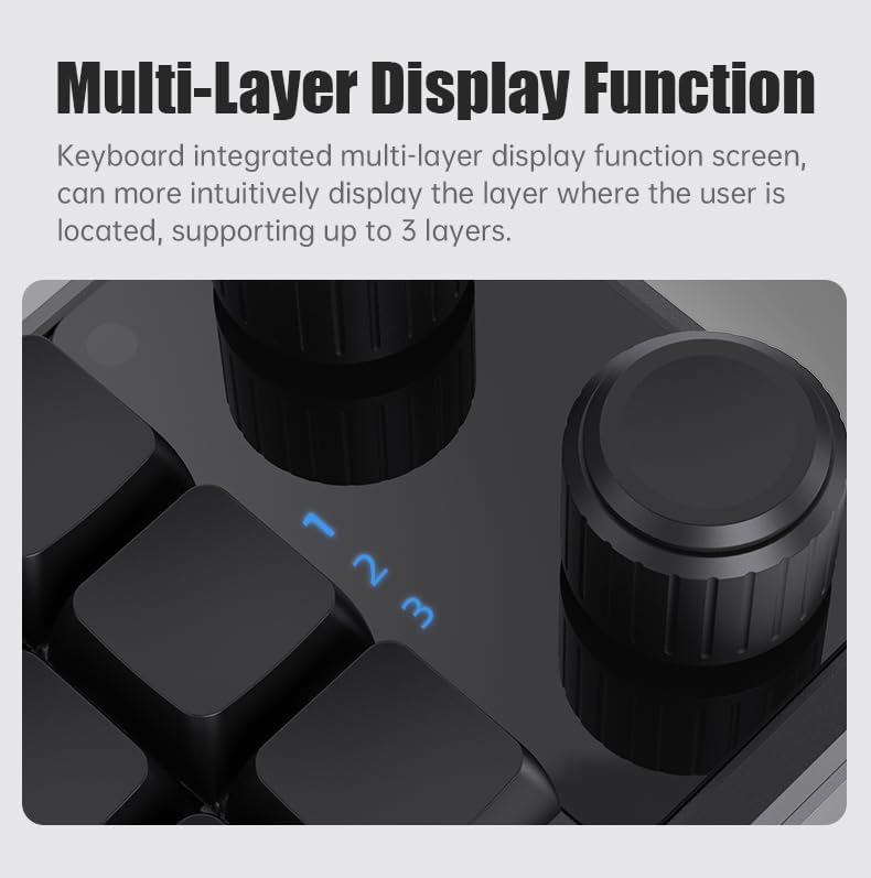 Programming 2 Macro Custom Knob Keyboard RGB 12 Key Copy Paste Mini Button Photoshop Gaming Keypad Mechanical Hotswap Macropad