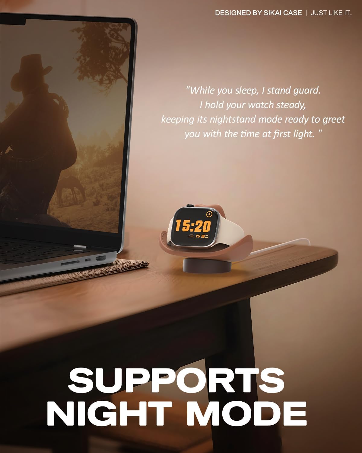 Cowboy Hat Charger Stand Compatible with Apple Watch Series Ultra2/Ultra/10/9/8/SE2/7/6/SE/5/4/3/2/1 (49/46/45/44/42/41/40/38mm),Cowboy Hat iWatch Stand,Supports Nightstand Mode