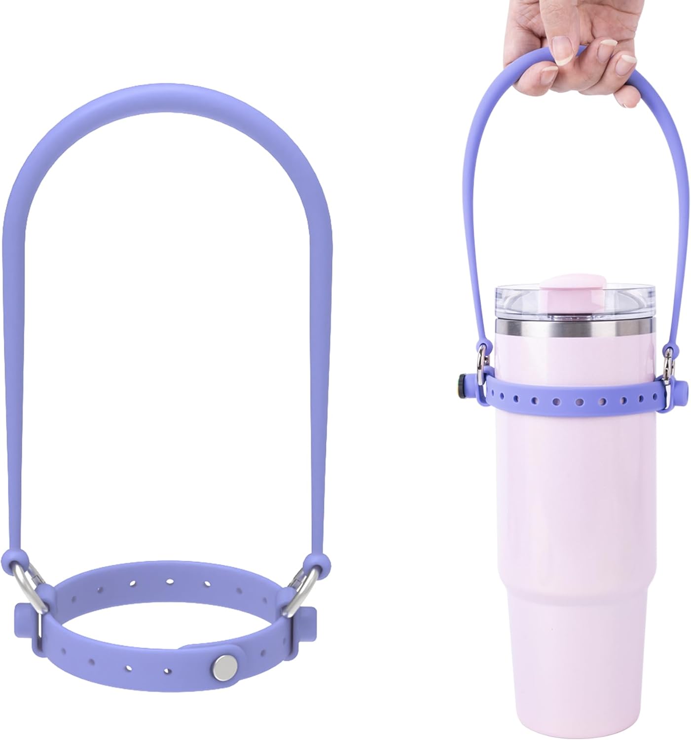 SIKAI CASE Water Bottle Handle, Silicone Water Bottle Accessories Compatible with Owala, Stanley Cups, Hydro Flask and Most 8-40oz Bottles, Lanyards with Croc Charms Hole for DIY Fun