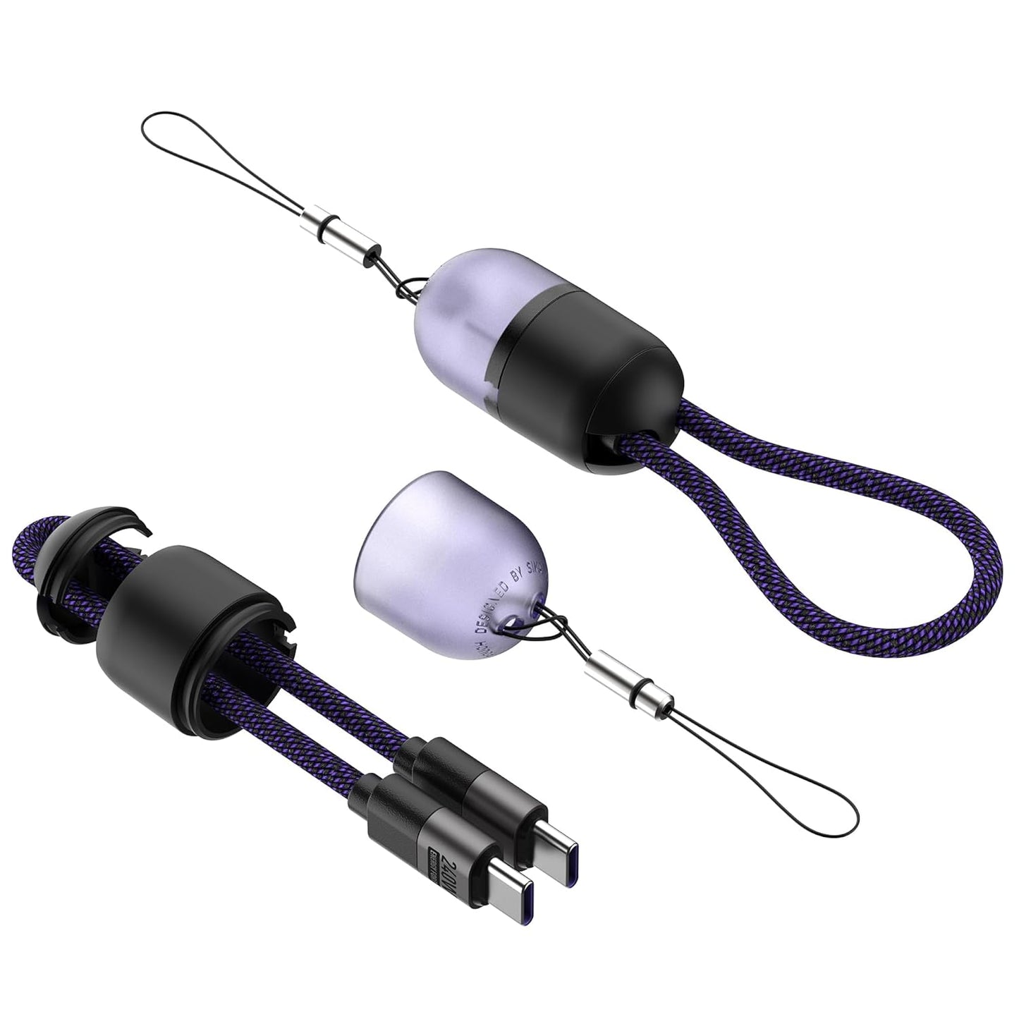 240W USB C Charger Cable, 20cm/7.8inch Short USB Cable Compatible with MacBook Pro, Samsung S25/S24/S23, iPhone 16/15, Type-C Port Devices, Purple