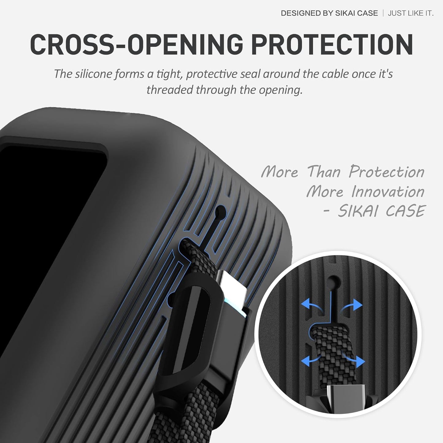 Silicone Case for Anker Laptop Power Bank (25,000mAh 165W) 1/4" Nut Hole,SD/SIM Card Storage, Display Protection&Dustproof, Travel Protective Cover Compatible with Anker Power Bank 165W