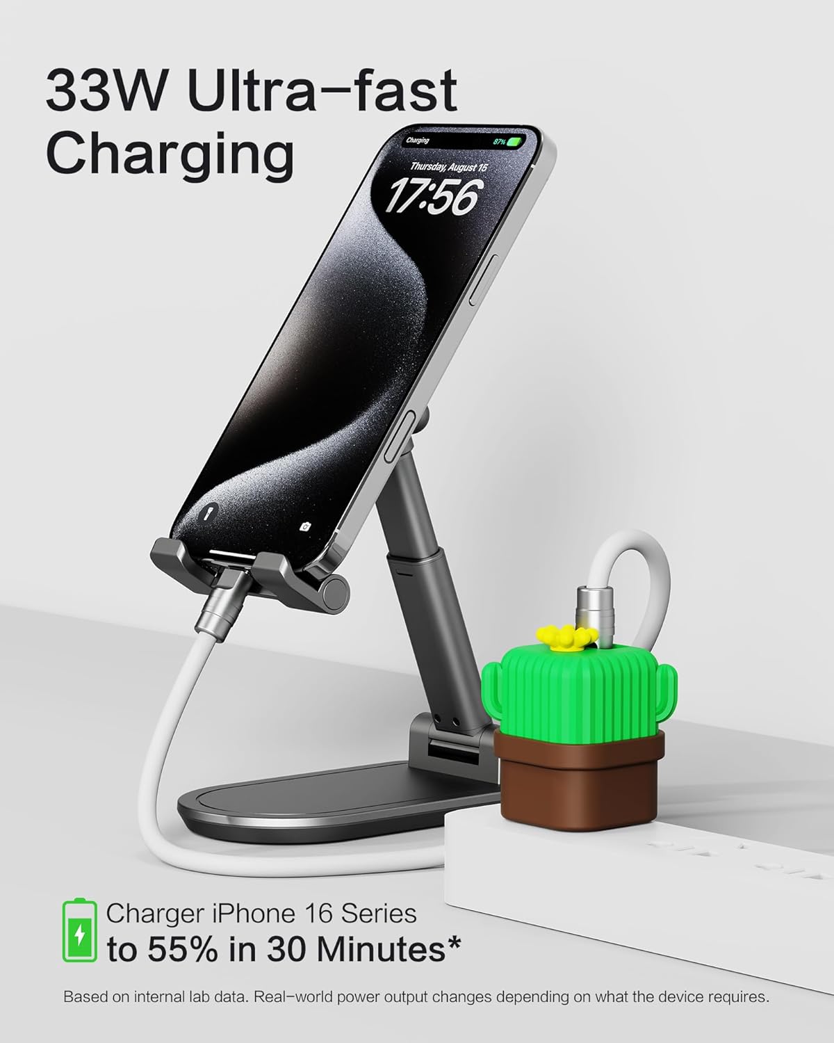 USB C Charger Adapters with Carrot Silicone Case, PD33W Foldable USB C Charger Fast Charging for iPhone 16/15 Series, iPad, Galaxy, Scratch Resistant with Precise Cut-Out
