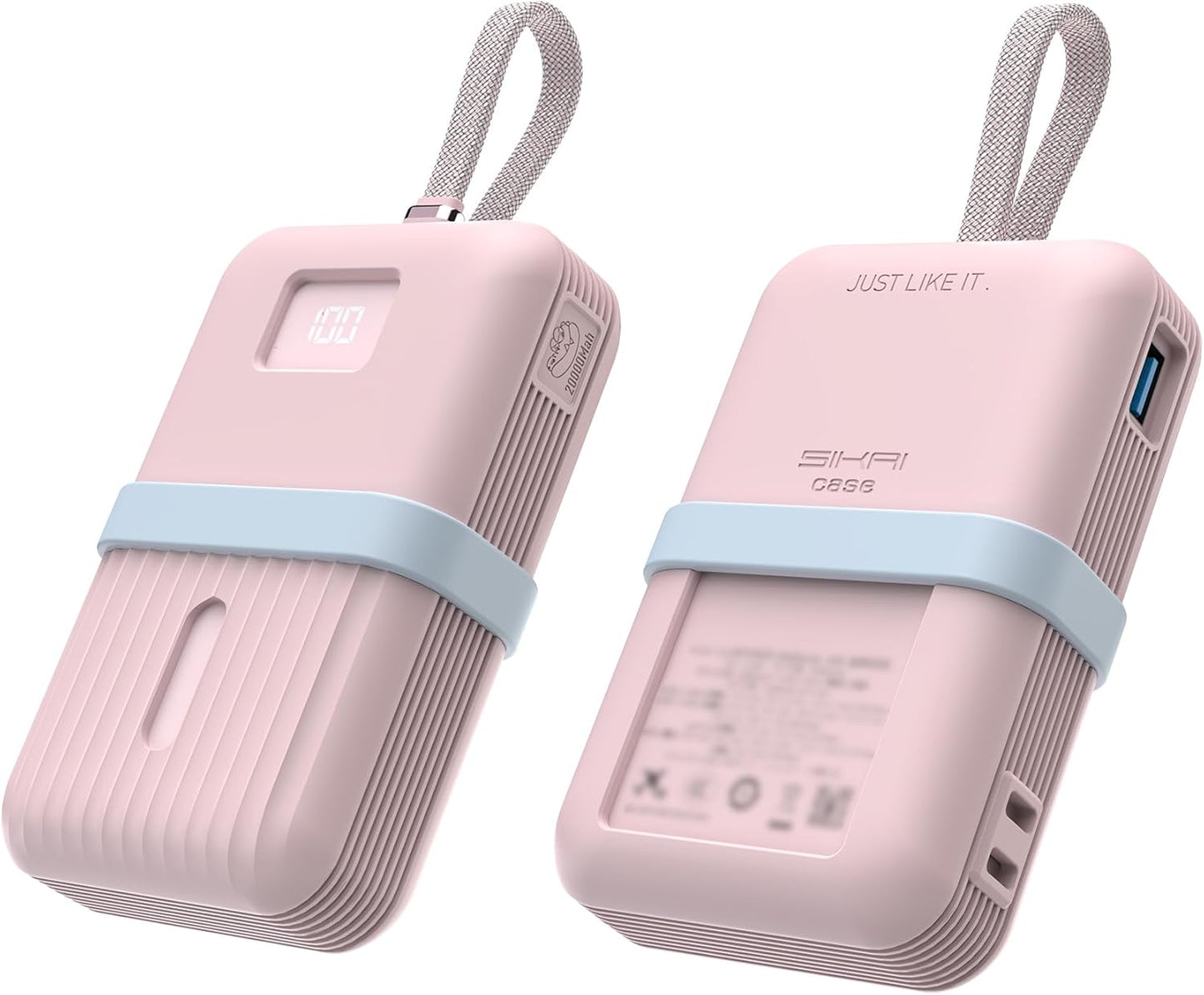 Silicone Case for Anker Zolo Power Bank (20,000mAh 30W) A1681/A1688H11 Protective Cover with Lanyard Slot, Drop-Proof Dust-Proof Precise Cutouts for Daily Use & Travel