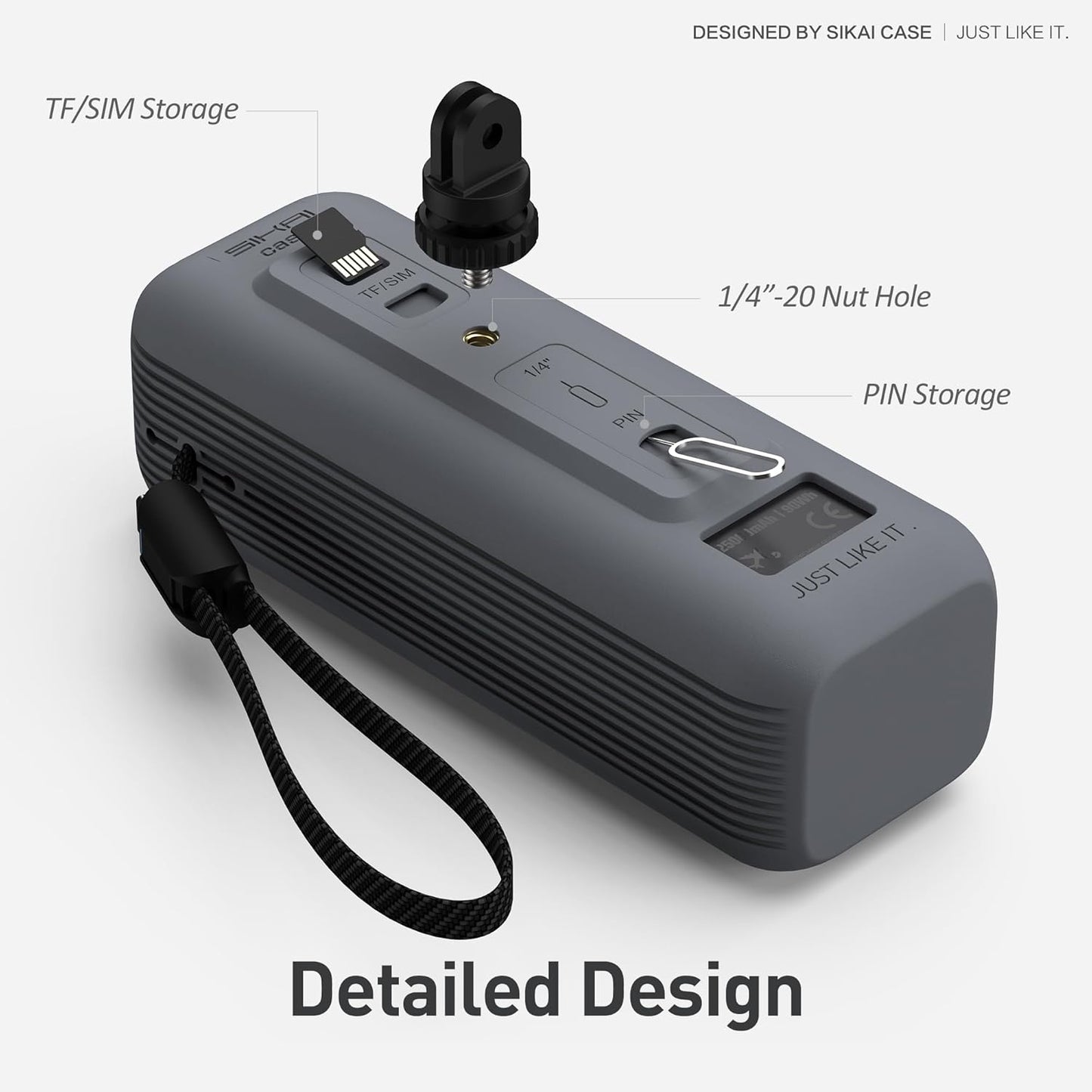 Silicone Case for Anker Laptop Power Bank (25,000mAh 165W) 1/4" Nut Hole,SD/SIM Card Storage, Display Protection&Dustproof, Travel Protective Cover Compatible with Anker Power Bank 165W