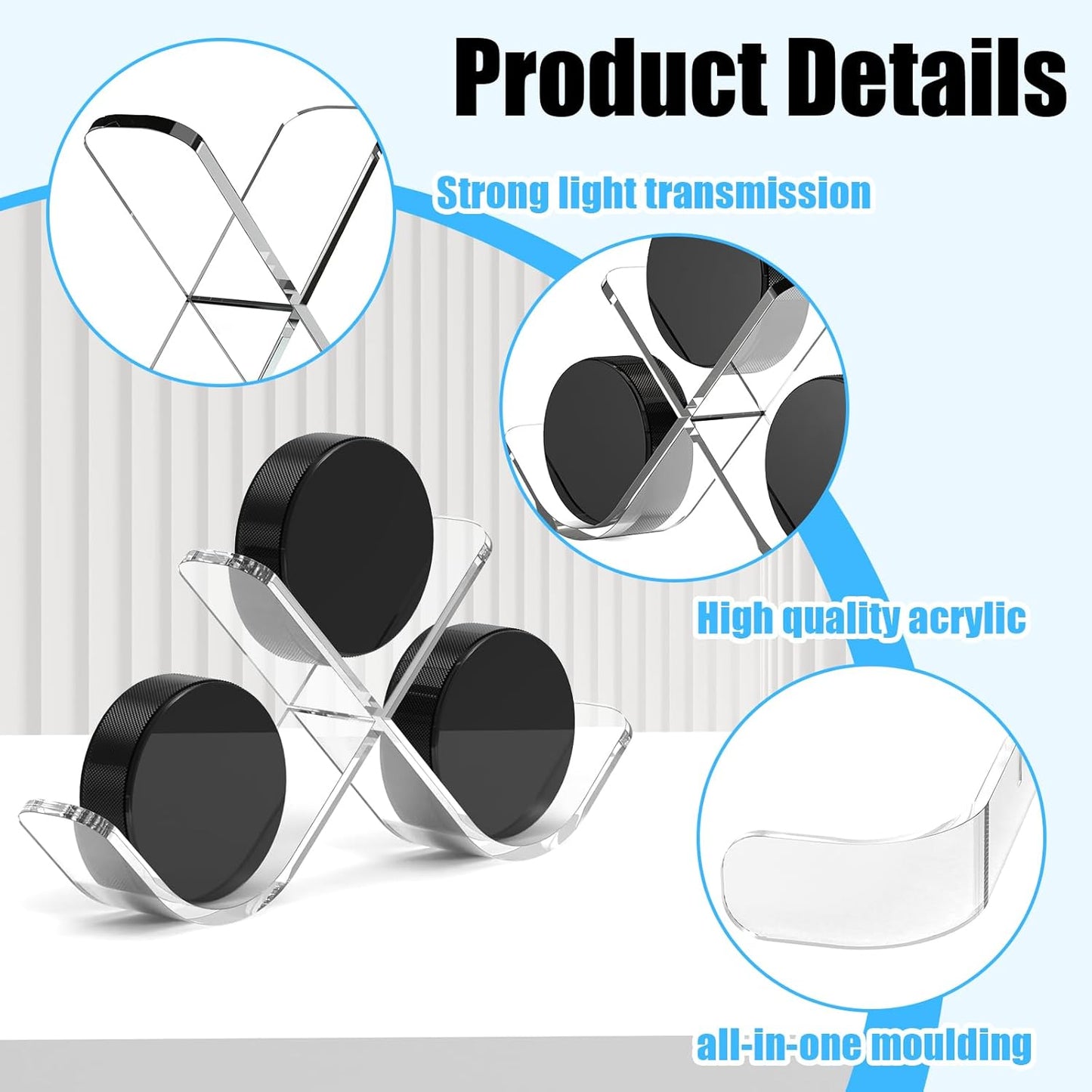 Acrylic Triple Hockey Puck Display Hockey Puck and Collectibles Display Case for Displaying Your Autograph Hockey Puck, Premium Acrylic Clear Box Puck Holder, Collectible Figure Stand