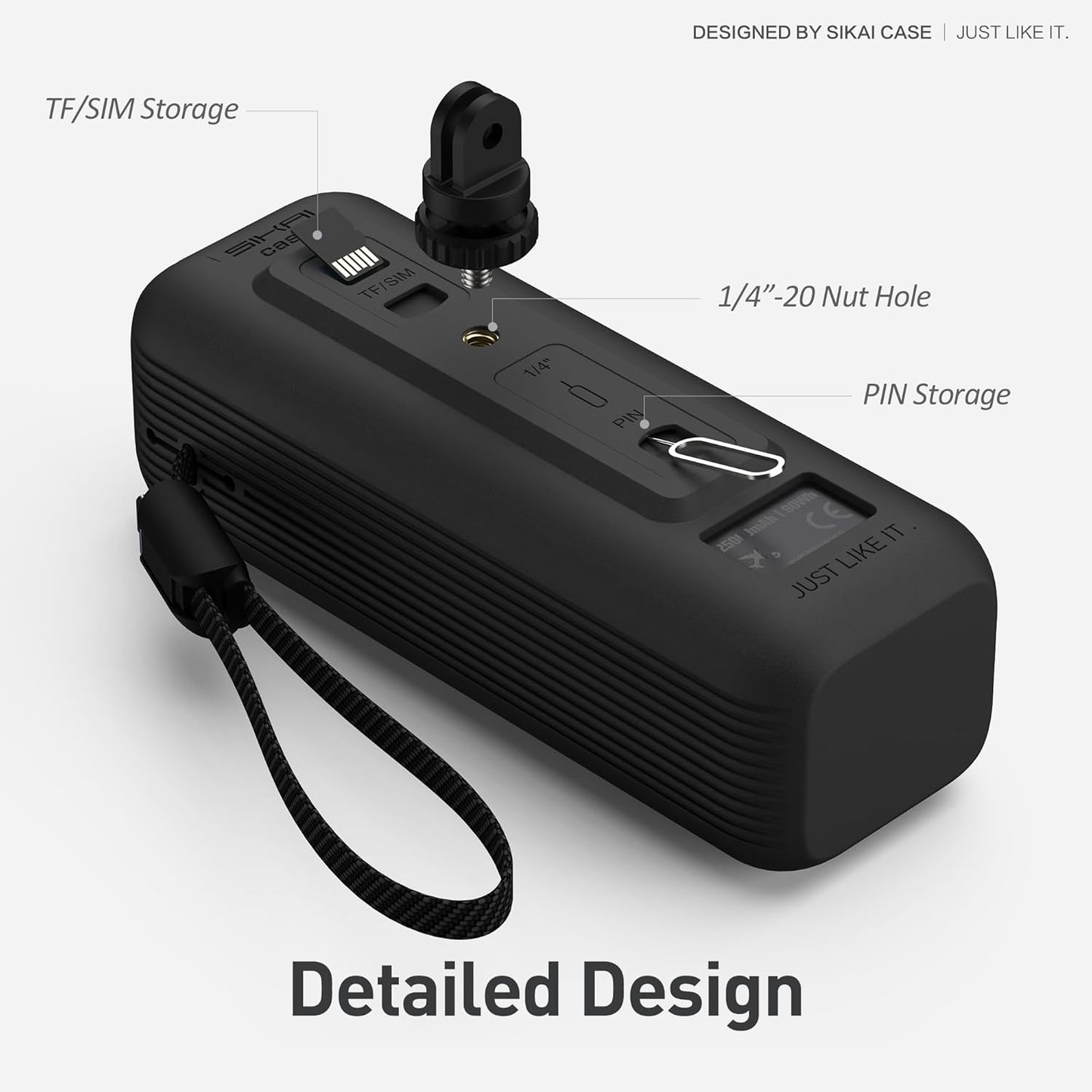 Silicone Case for Anker Laptop Power Bank (25,000mAh 165W) 1/4" Nut Hole,SD/SIM Card Storage, Display Protection&Dustproof, Travel Protective Cover Compatible with Anker Power Bank 165W