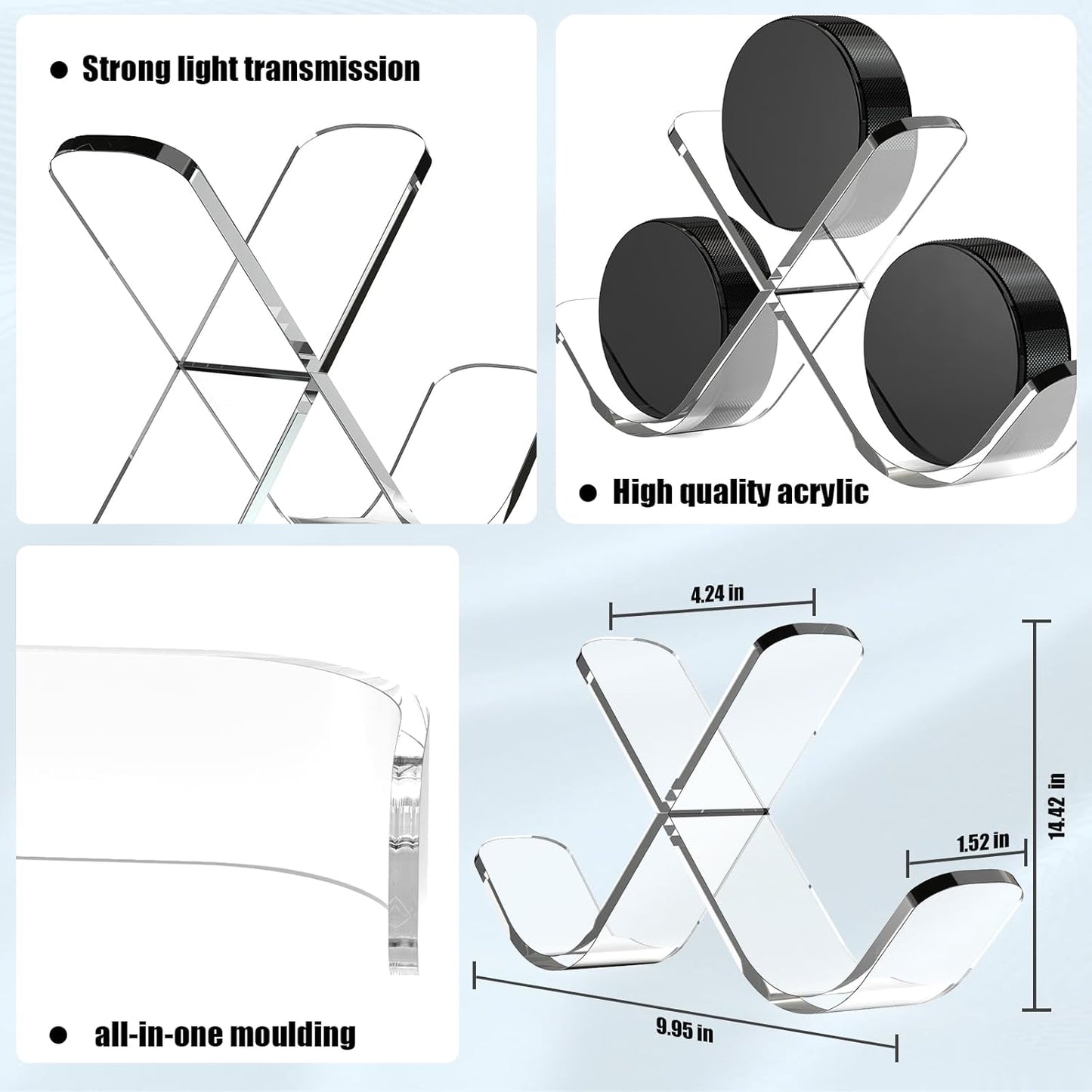 Acrylic Triple Hockey Puck Display Hockey Puck and Collectibles Display Case for Displaying Your Autograph Hockey Puck, Premium Acrylic Clear Box Puck Holder, Collectible Figure Stand