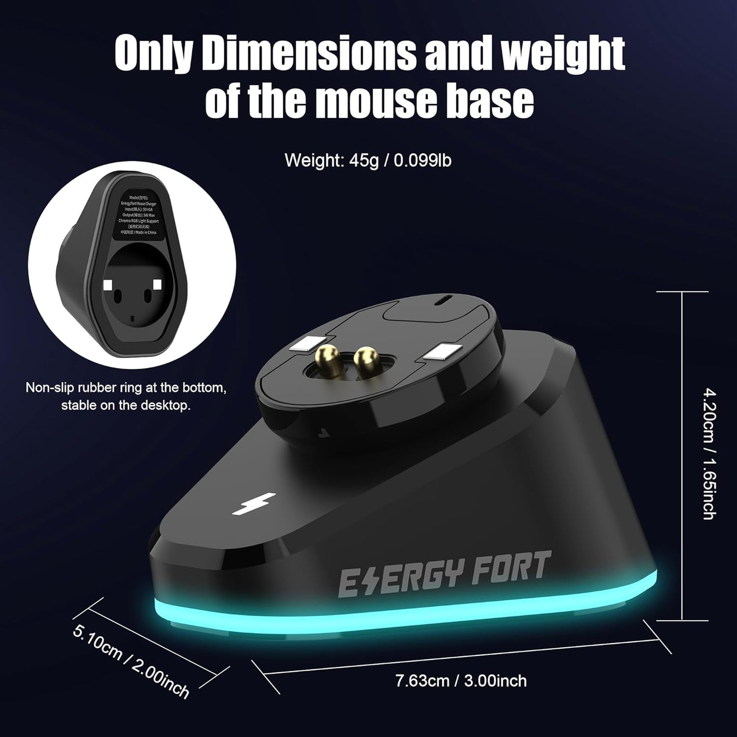 for Logitech G Pro Wireless Gaming Mouse Charging Dock RGB Compatible with Logitech G PRO X Superlight 2(2023), G502X Lightspeed,G903 Lightspeed for Razer Wireless Mouse/Logitech Powerplay Wireless