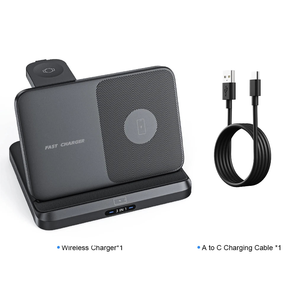 Foldable Wireless Charger Stand for Samsung Galaxy Z Fold 5 4 3 S24 Ultra Fast Charging Dock Station for Galaxy Watch 6 Buds2 SIKAI CASE
