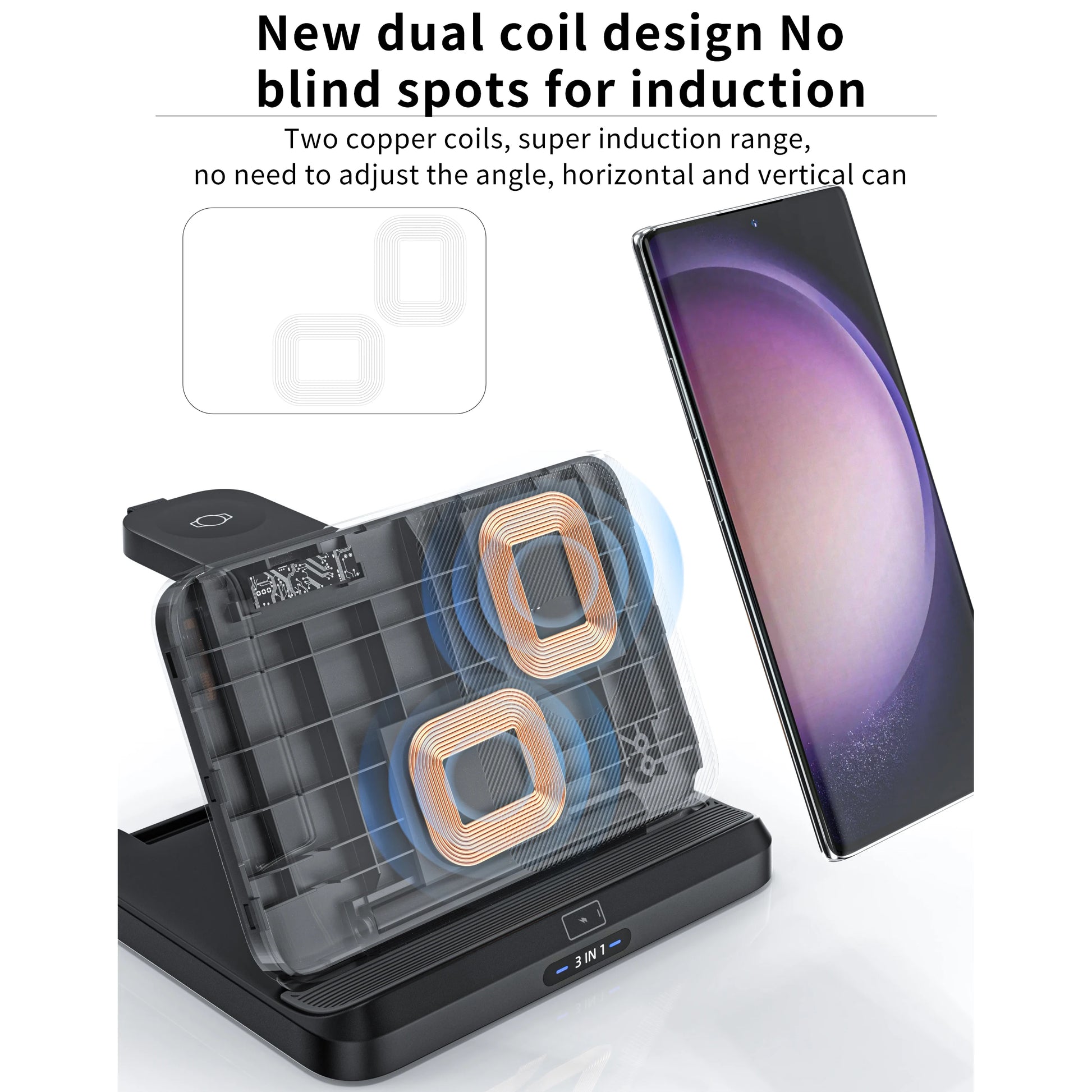 Foldable Wireless Charger Stand for Samsung Galaxy Z Fold 5 4 3 S24 Ultra Fast Charging Dock Station for Galaxy Watch 6 Buds2 SIKAI CASE