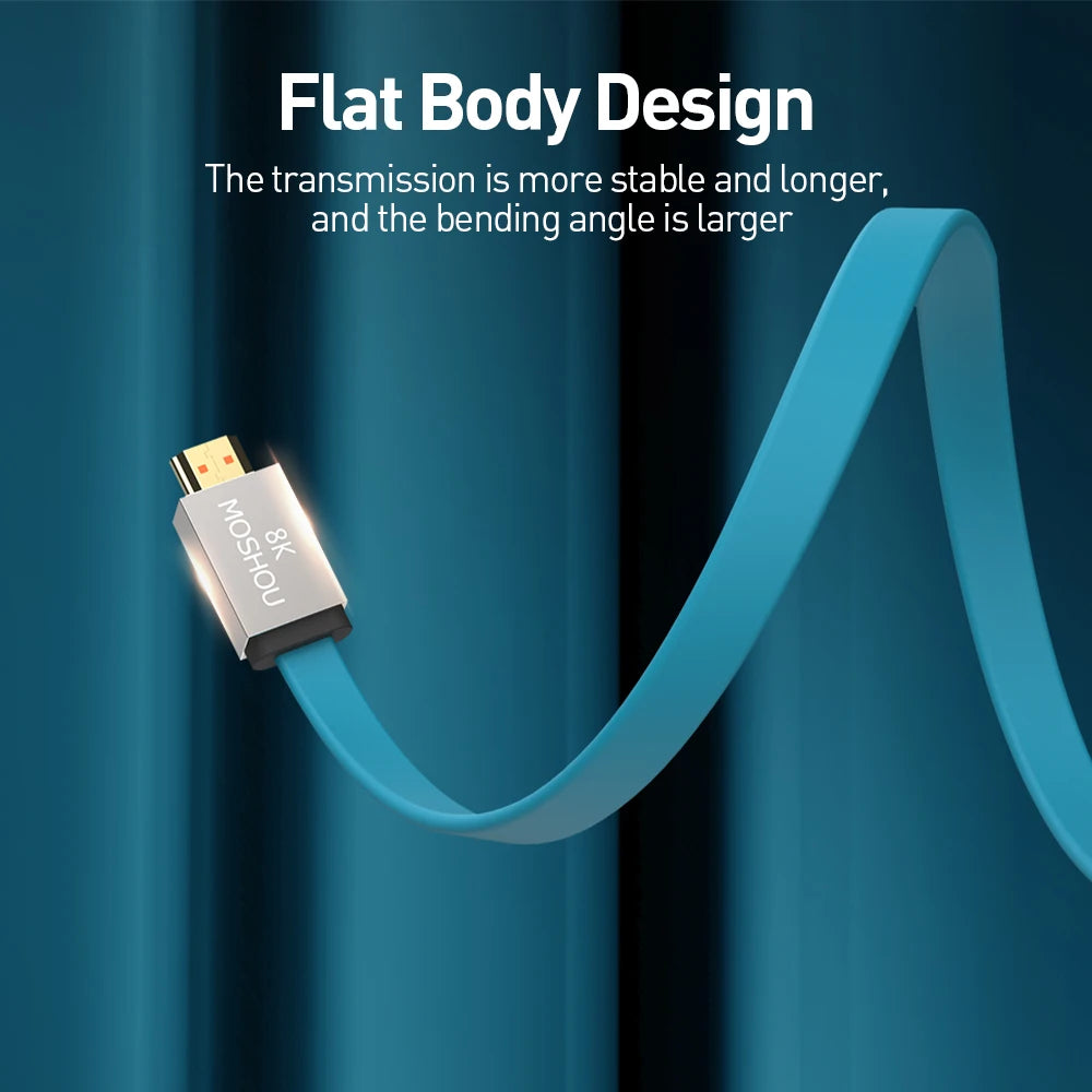 MOSHOU HDMI 2.1 Cable 48Gbps 8K@60Hz 4K@120Hz Ultra High Speed HDMI Cord HDCP 2.2 & 2.3 HDR 10 eARC for Dolby Vision Atmos SIKAI CASE