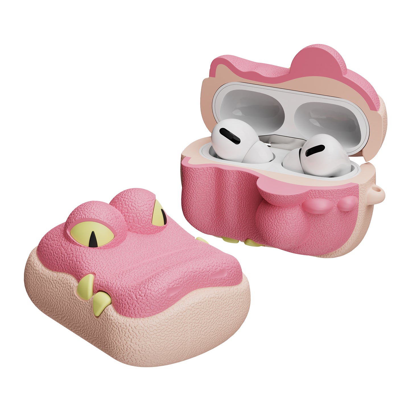 SIKAI 100% Recycle Super Cute Pinky Crocodile Silicone Case For Airpods Pro 1 2 Airpods 3 Protective Cover Earphone Case For Air Pods Pro BUY 1 GET 1 FREE SIKAI CASE