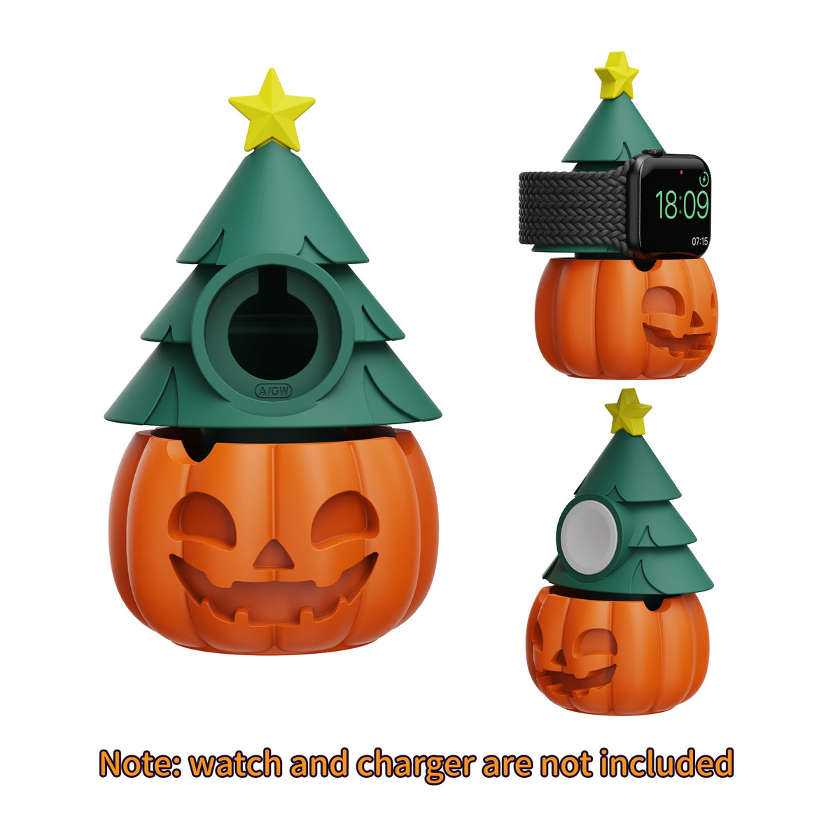 Pumpkin and Christmas tree Apple Watch stand variant, SKU 044A009B061S13