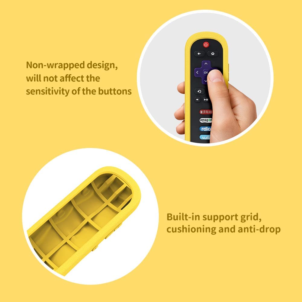 SIKAI Silicone Shockproof Cover for TCL Roku RC280 Remote - Compatible with Roku 3600R, Skin-Friendly, Anti-Lost
