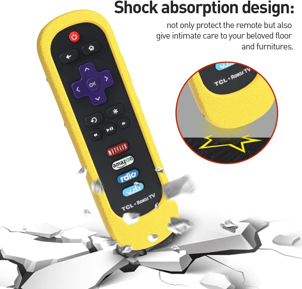 TCL Roku RC280 Remote Case SIKAI Silicone Shockproof Protective Cover For Roku 3600R / TCL Roku RC280 TV Remote [RoHS Tested Material] Skin-Friendly Anti-Lost With Remote Loop
