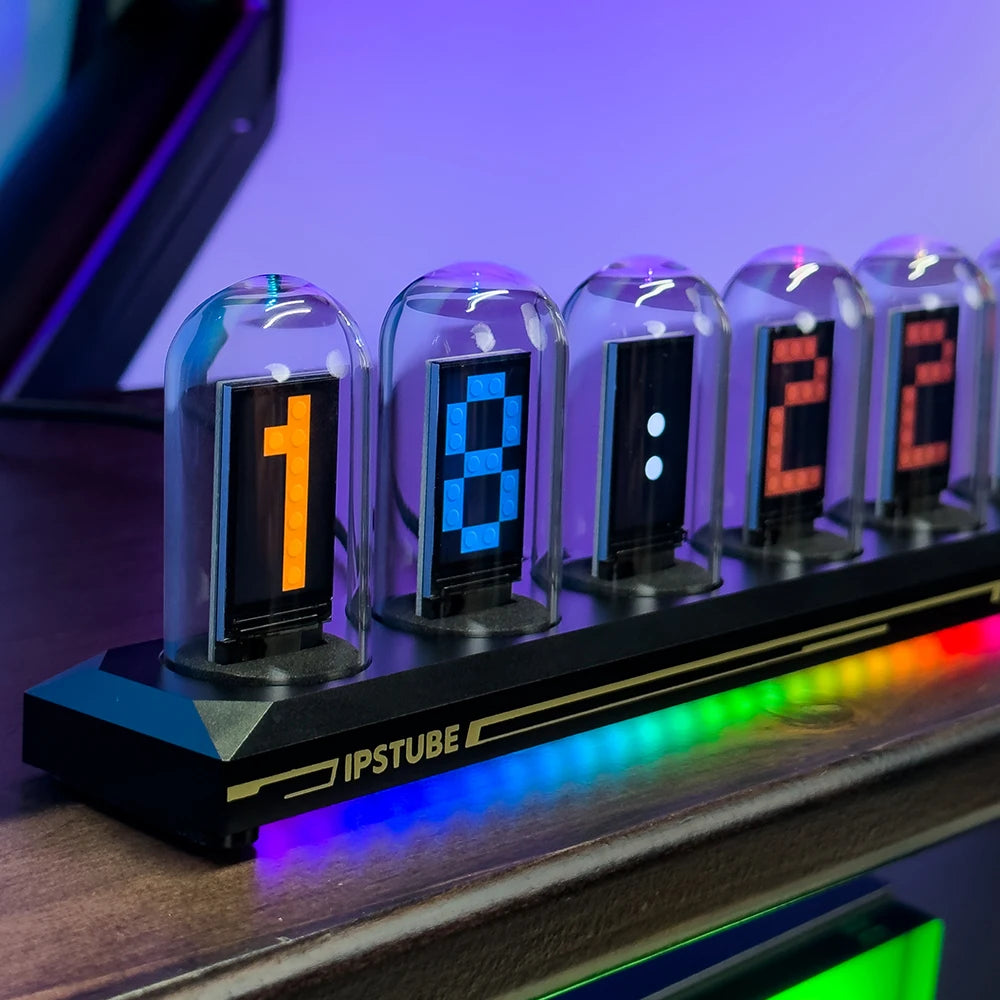 Custom Digital Photo Frame IPS Nixie Tube Clock Creative Gift Electronic Clock Calendar DIY RGB Desktop Decoration Night Light SIKAI CASE