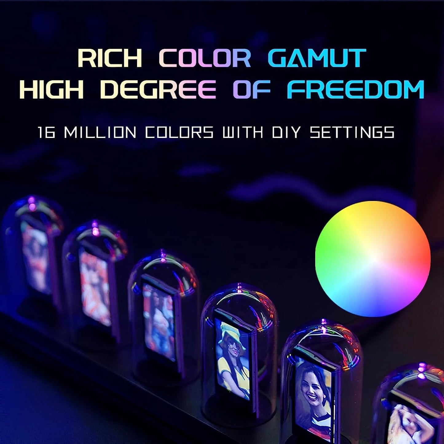 Custom Digital Photo Frame IPS Nixie Tube Clock Creative Gift Electronic Clock Calendar DIY RGB Desktop Decoration Night Light SIKAI CASE