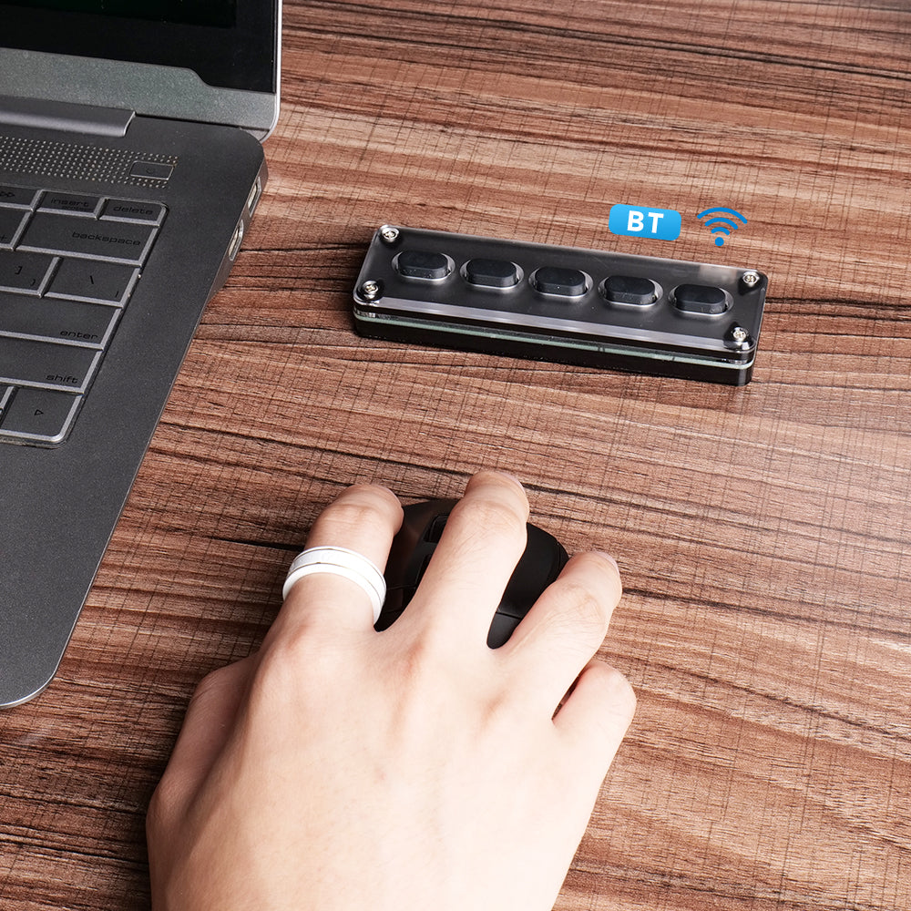Programming Macro Custom Knob Keyboard RGB 5 Silicone Key Copy Paste Mini Button Photoshop Gaming Keypad Mechanical Hotswap Macropad SIKAI CASE