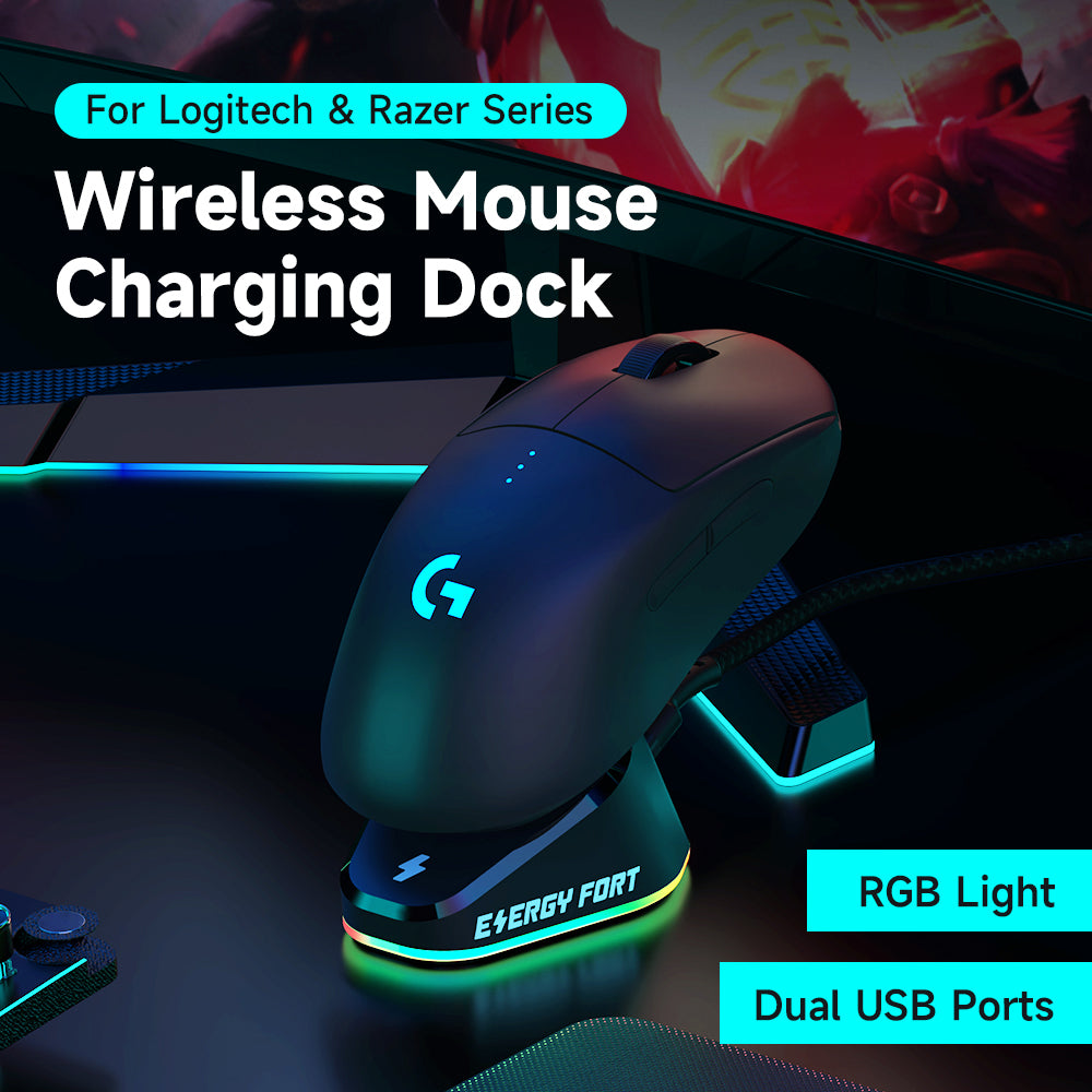 RGB Wireless Charger Charging Stand for Logitech Mouse and Razer Mouse SIKAI CASE