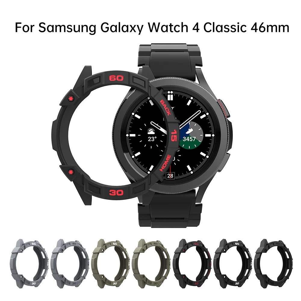 SIKAI 2022 New Case For Samsung Galaxy Watch 4 Classic 46mm TPU Shell Protector Cover Bumper Band Strap for Samsung Smart Watch