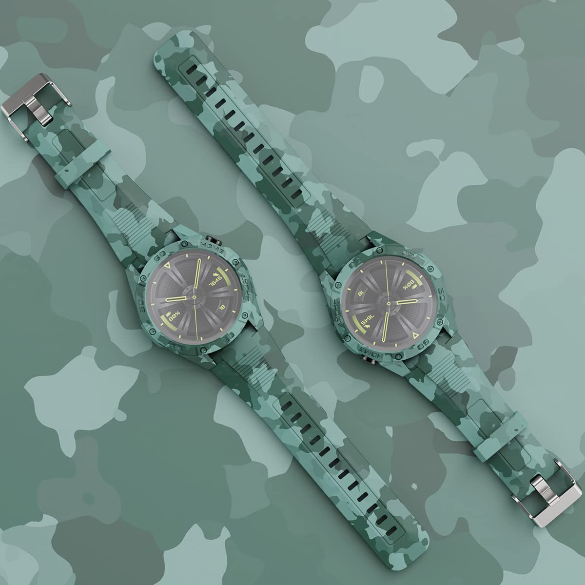 SIKAI for Huawei Watch GT3 46mm - Protective Case and Replacement Band Set in Camouflage Desig SIKAI CASE