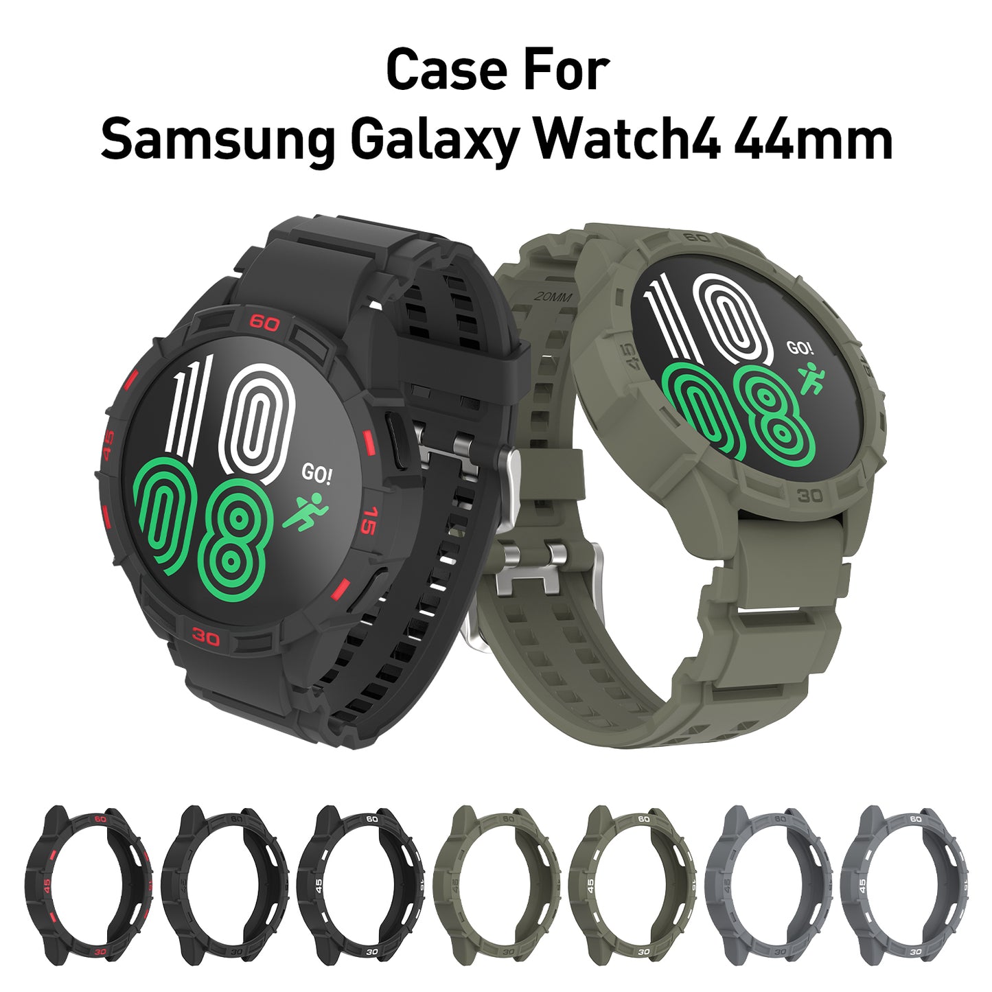Sikai Multi-color Watch Case for Samsung Galaxy Watch 4 44mm Protective Cover with Strap for Samsung Galaxy Watch 4