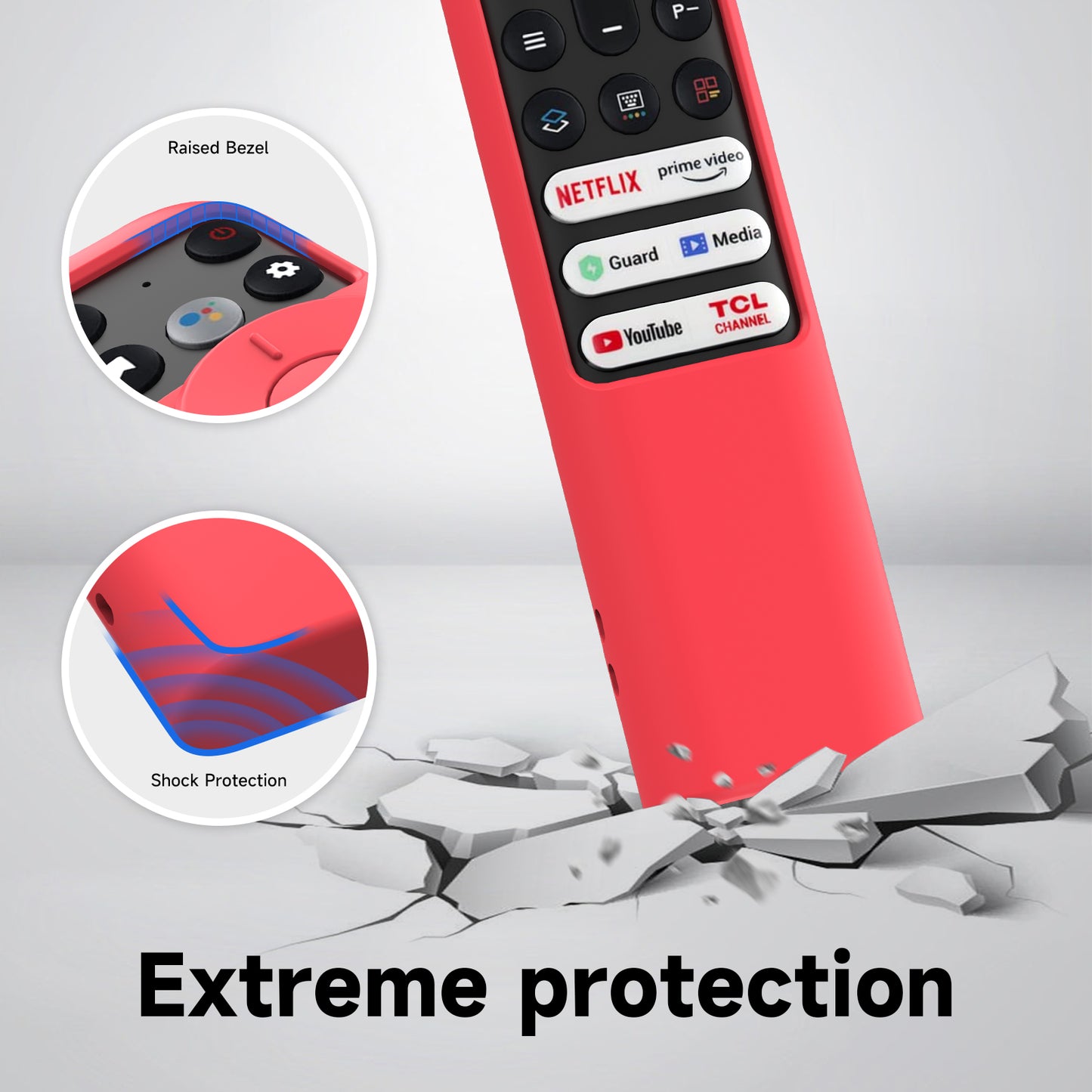 Silicone Cover for TCL RC902V FMR1/RC833(2023) Voice Remote,Shockproof, Skin-Friendly Case for 55R646 55S546 65R646 65S546 75R646 75S546 Series TV Remote SIKAI CASE