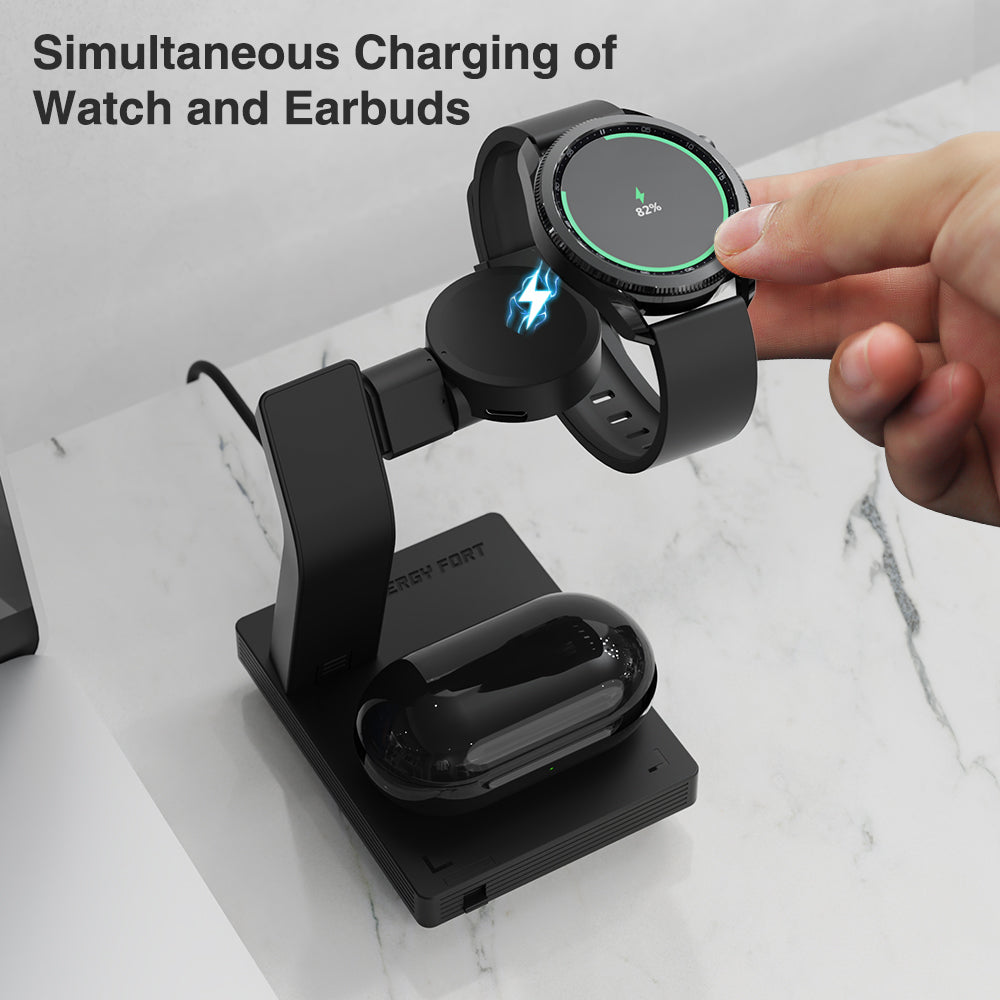Wireless Charger for Samsung Galaxy Watch4 Classic Watch3 Active2 Buds Pro Smart Watch Charging Stand Holder Dock Accessories SIKAI CASE