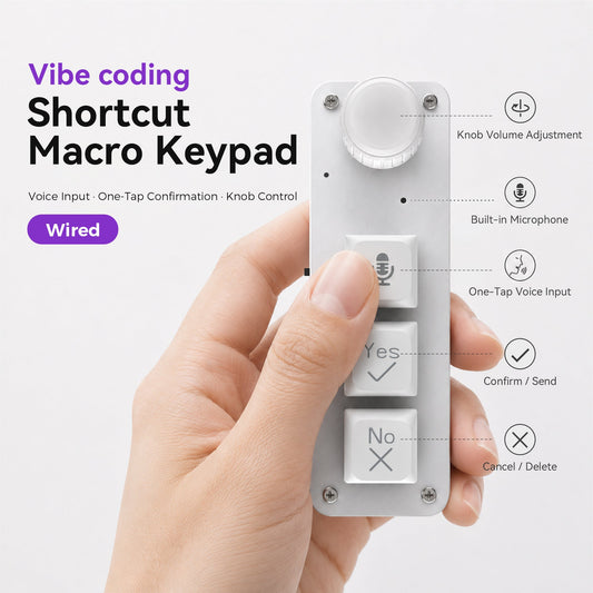 PicoKey vibe coding voice macro keypad with built-in microphone and knob