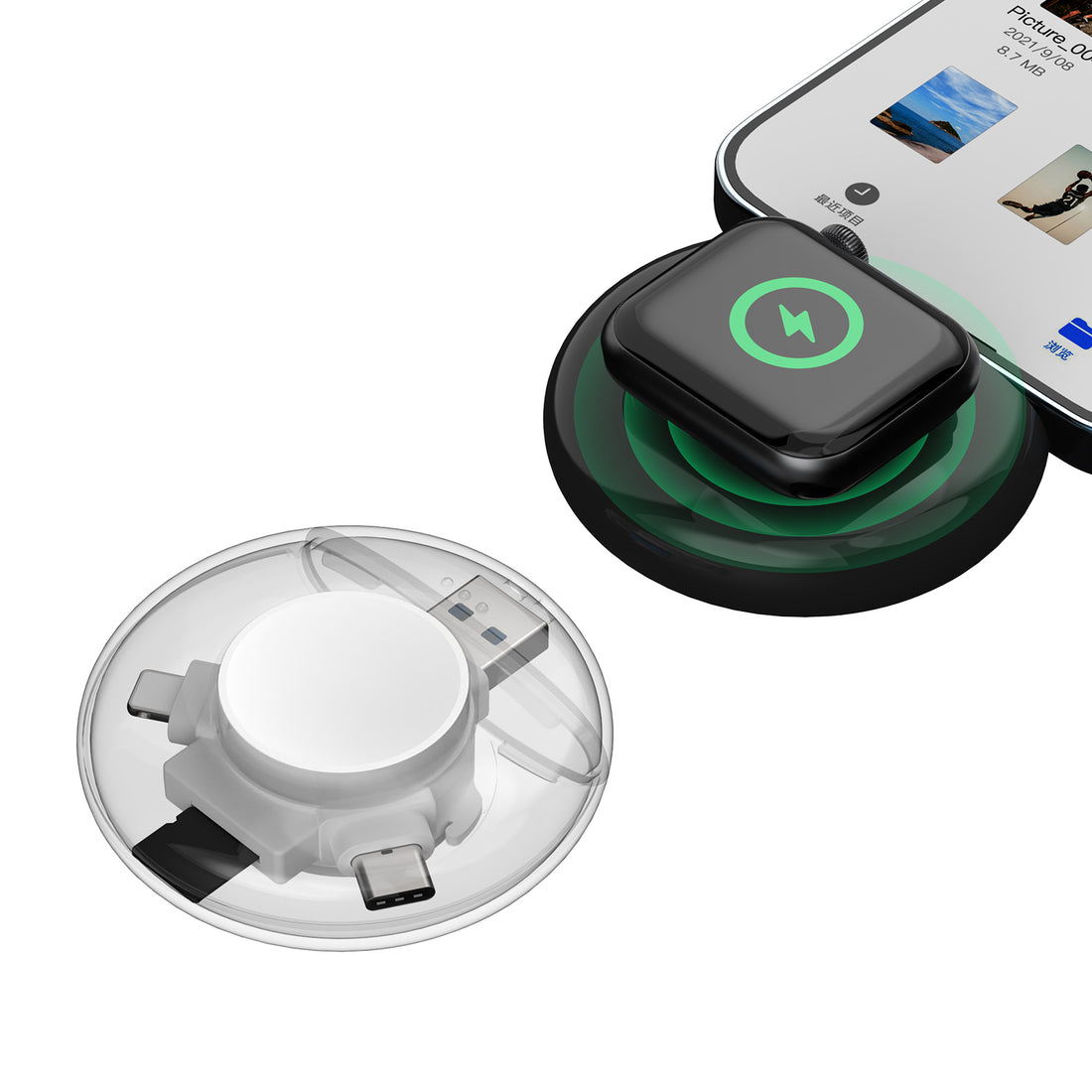 SIKAI Multi-functional wireless charger for Apple watch Series scenario of use