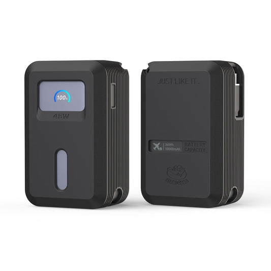 Black SikaiCase silicone case fitted on Anker Nano Power Bank 10K 45W A1638