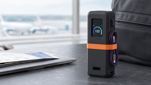 SikaiCase silicone case for Anker Prime Power Bank 26K 300W A110A with cable at an airport