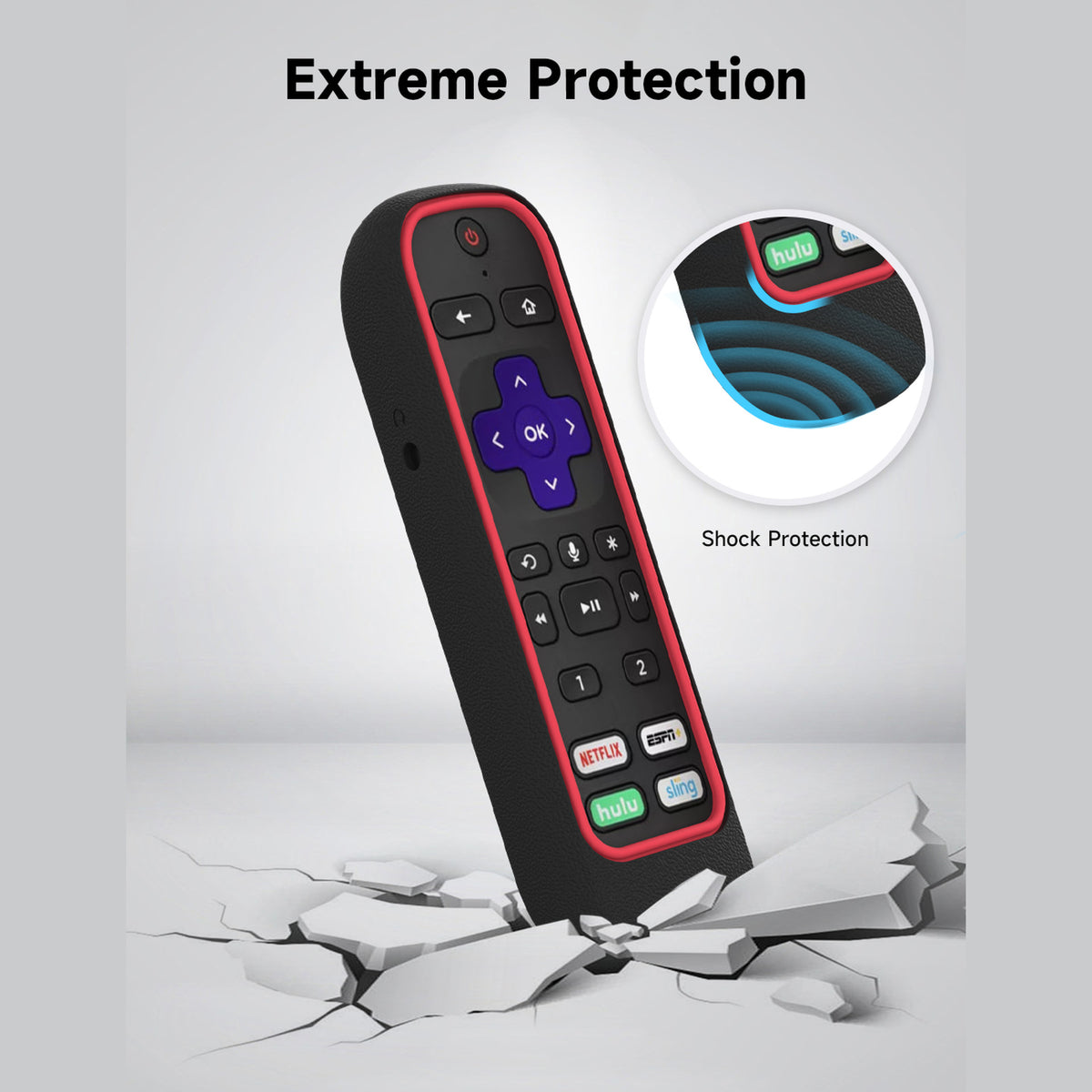 SikaiCase color-block silicone remote cover for Roku Voice Remote Pro RCS01R and Ultra 4800R 4670R - product image 10
