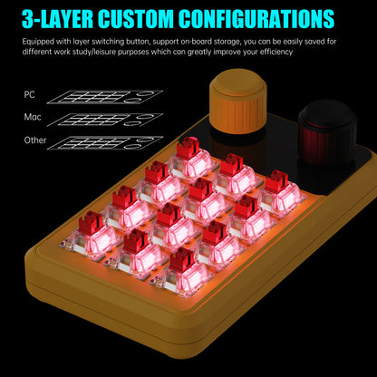 SikaiCase 12-Key + 2-Knob Programmable Mechanical Mini Keyboard