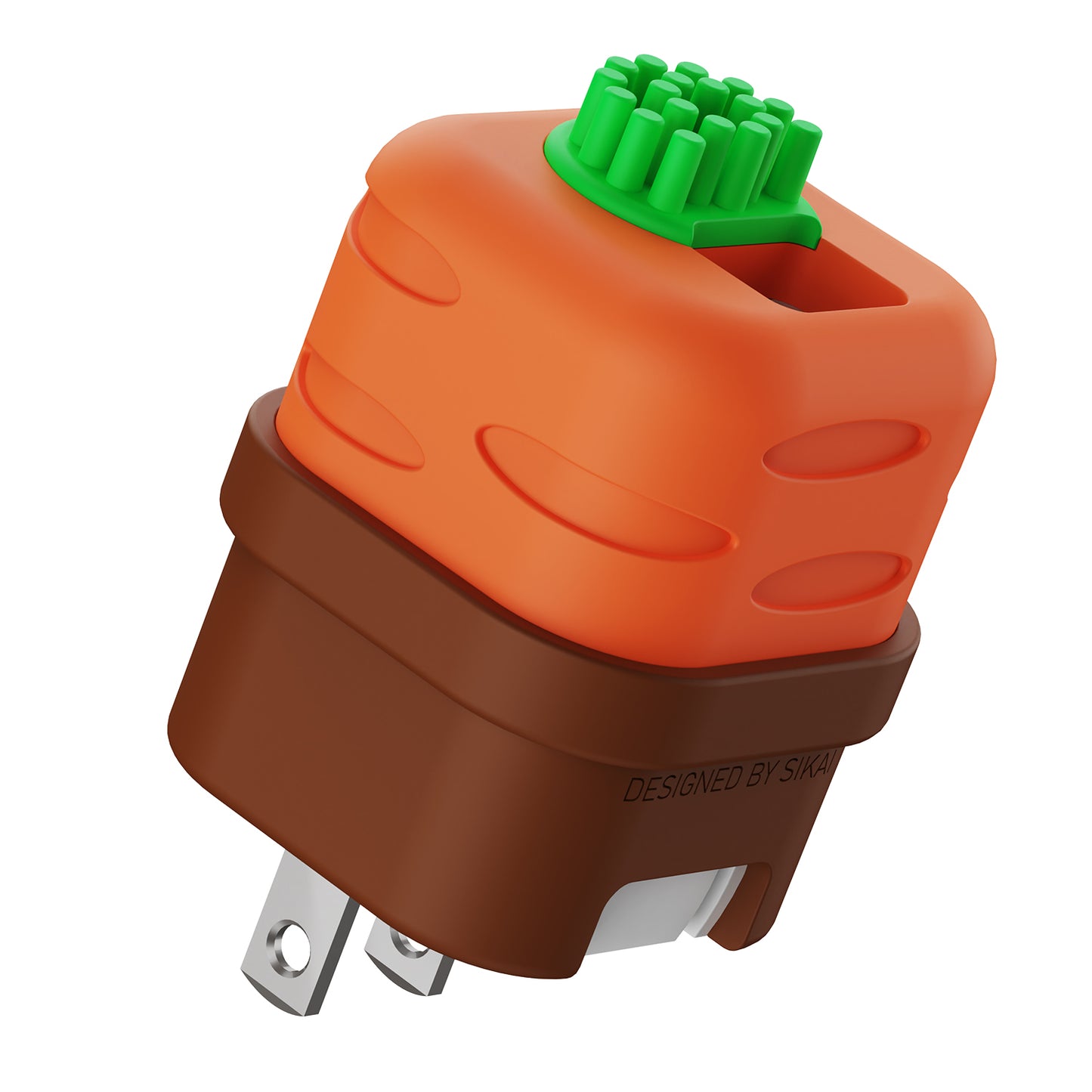 USB C Charger Adapters with Carrot Silicone Case, PD33W Foldable USB C Charger Fast Charging for iPhone 16/15 Series, iPad, Galaxy, Scratch Resistant with Precise Cut-Out