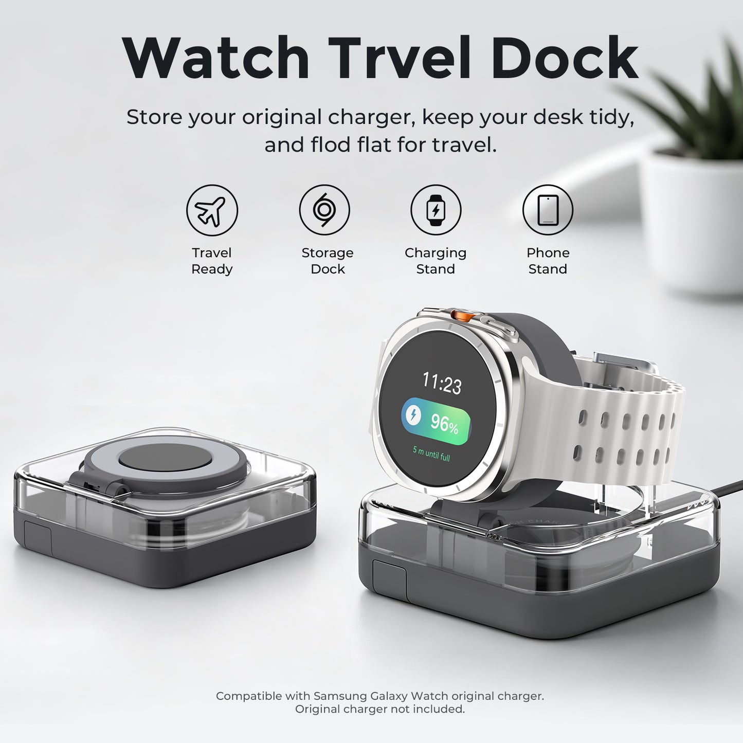 SikaiCase Travel Charging Dock Cable Organizer For Samsung Galaxy Watch