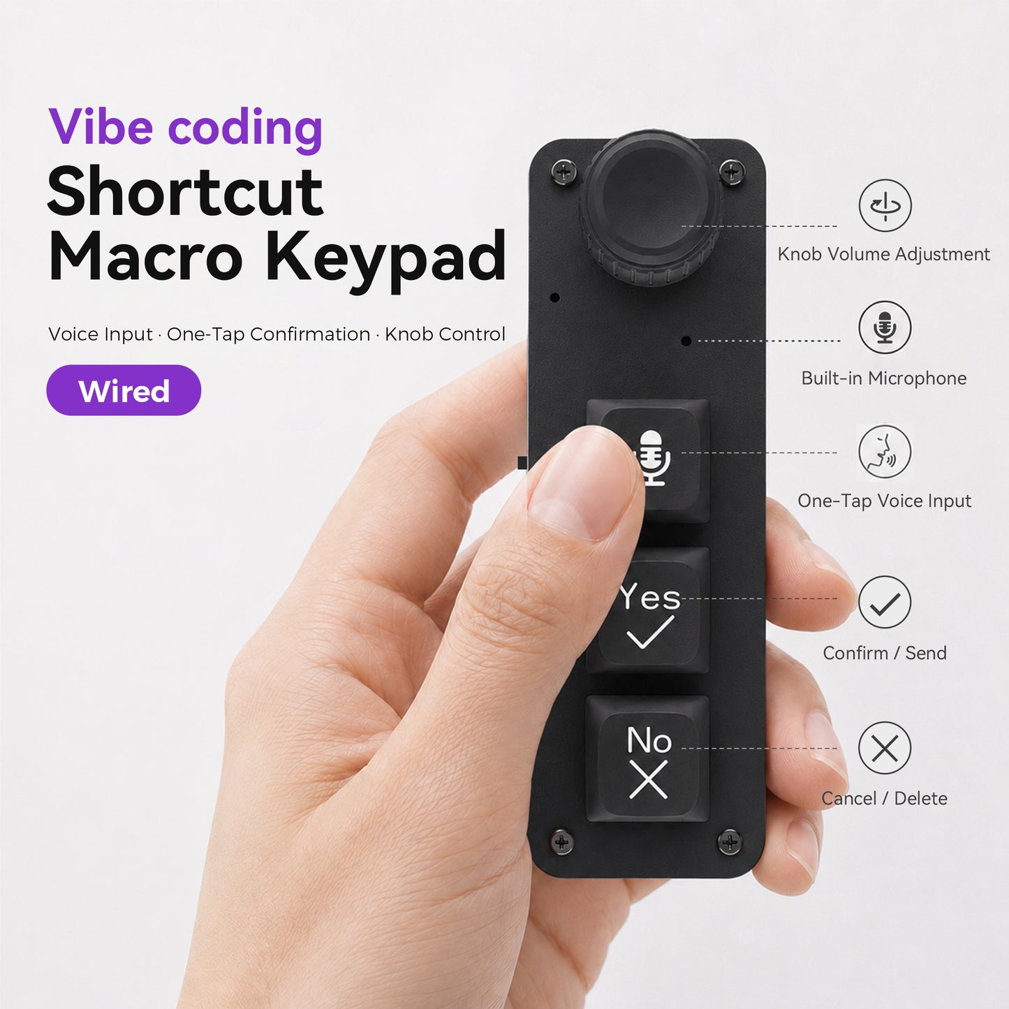 PicoKey Vibe Coding Voice Macro Keypad with Built-In Mic & Knob