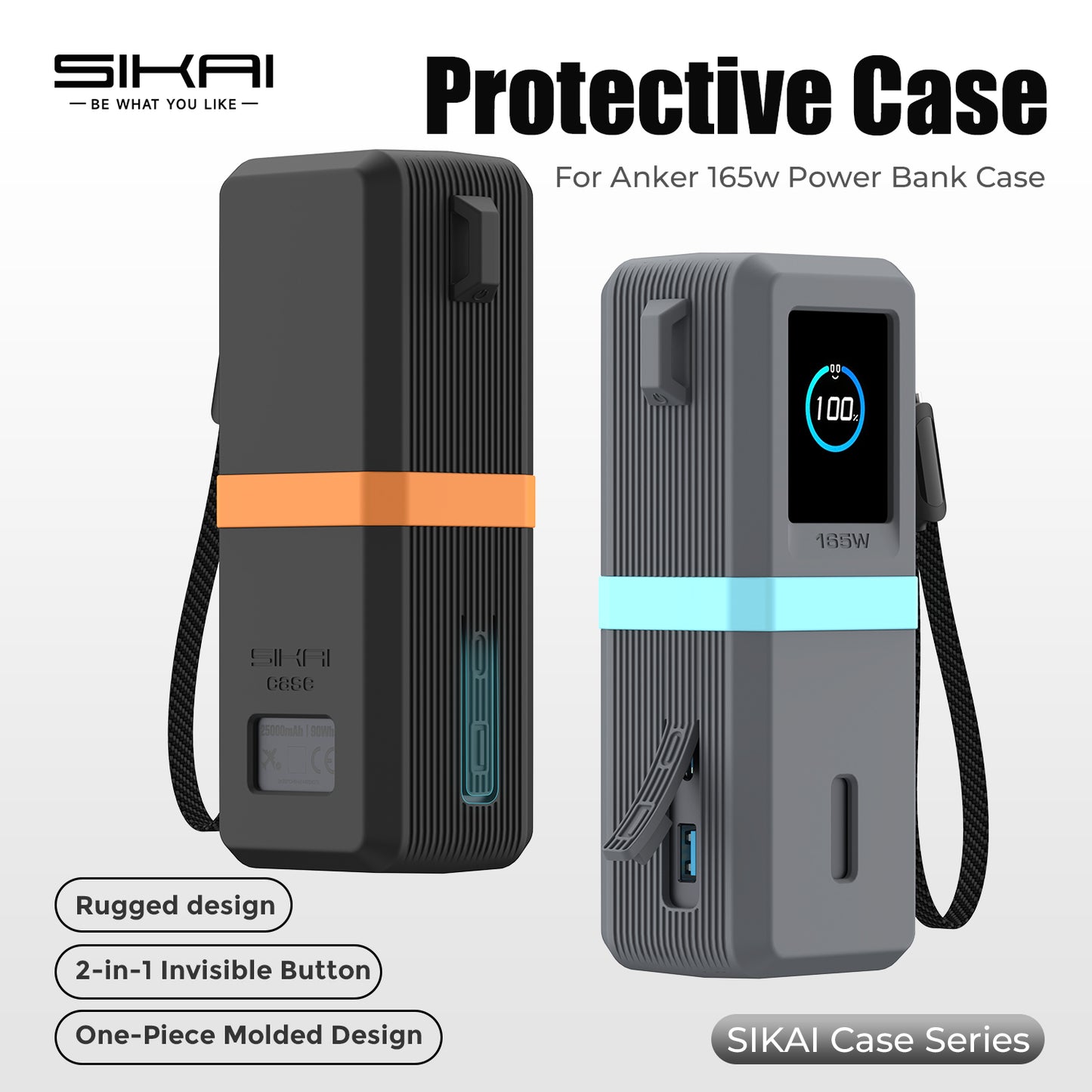 Silicone Case for Anker Laptop Power Bank (25,000mAh 165W) Display Protection&Dustproof, Travel Protective Cover Compatible with Anker Power Bank 165W