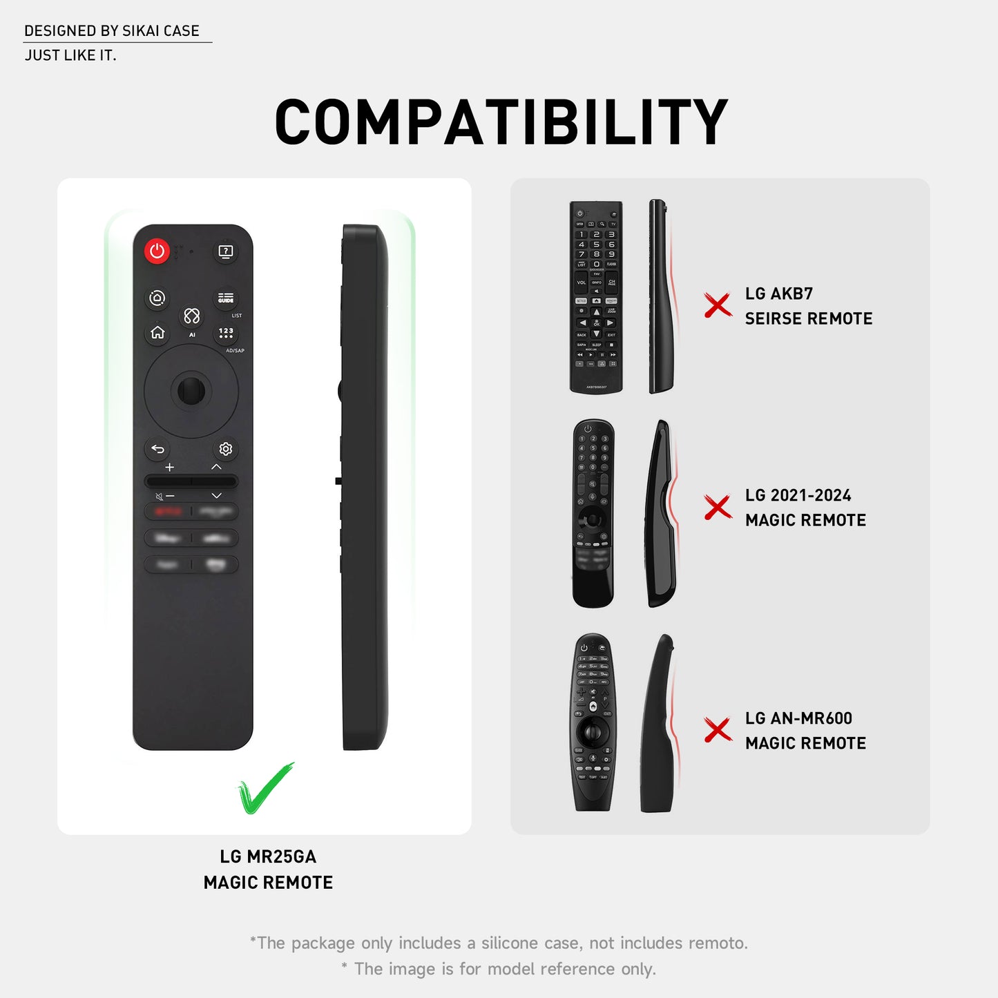 SikaiCase Crocodile Silicone Remote Cover for LG MR25GA Magic Remote (2025)