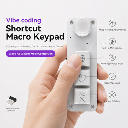 PicoKey Vibe Coding Voice Macro Keypad with Built-In Mic & Knob