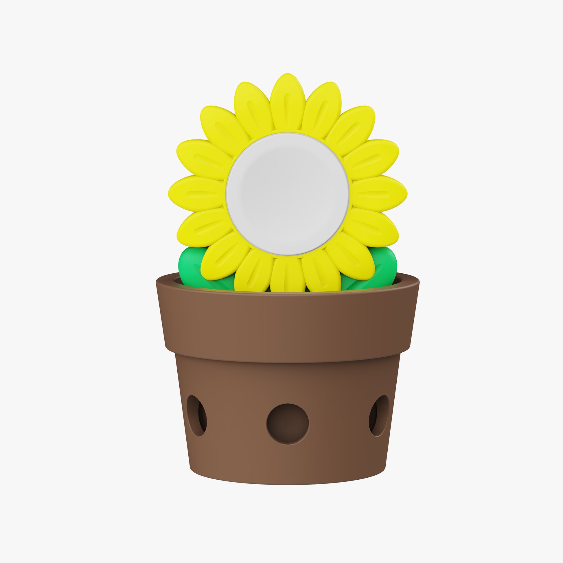 SikaiCase sunflower silicone charger stand for Apple Watch on white background