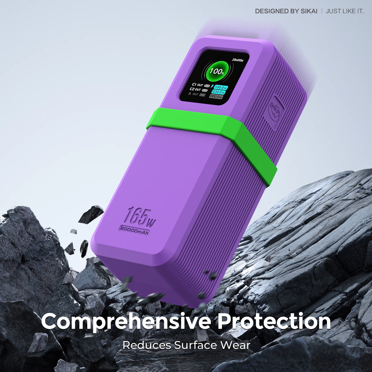 SikaiCase Silicone Case for UGREEN Nexode Power Bank 20000mAh 165W with Retractable USB-C Cable