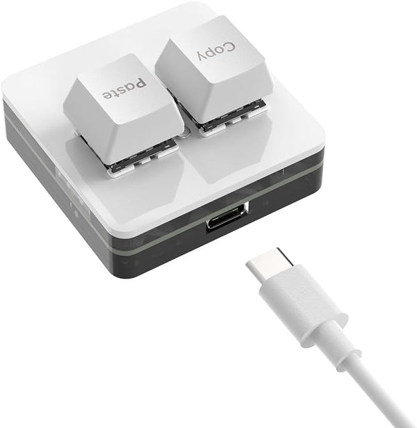 2-Key Copy Paste Keyboard, OSU Keypad - One-Handed Backlit Mini USB ...